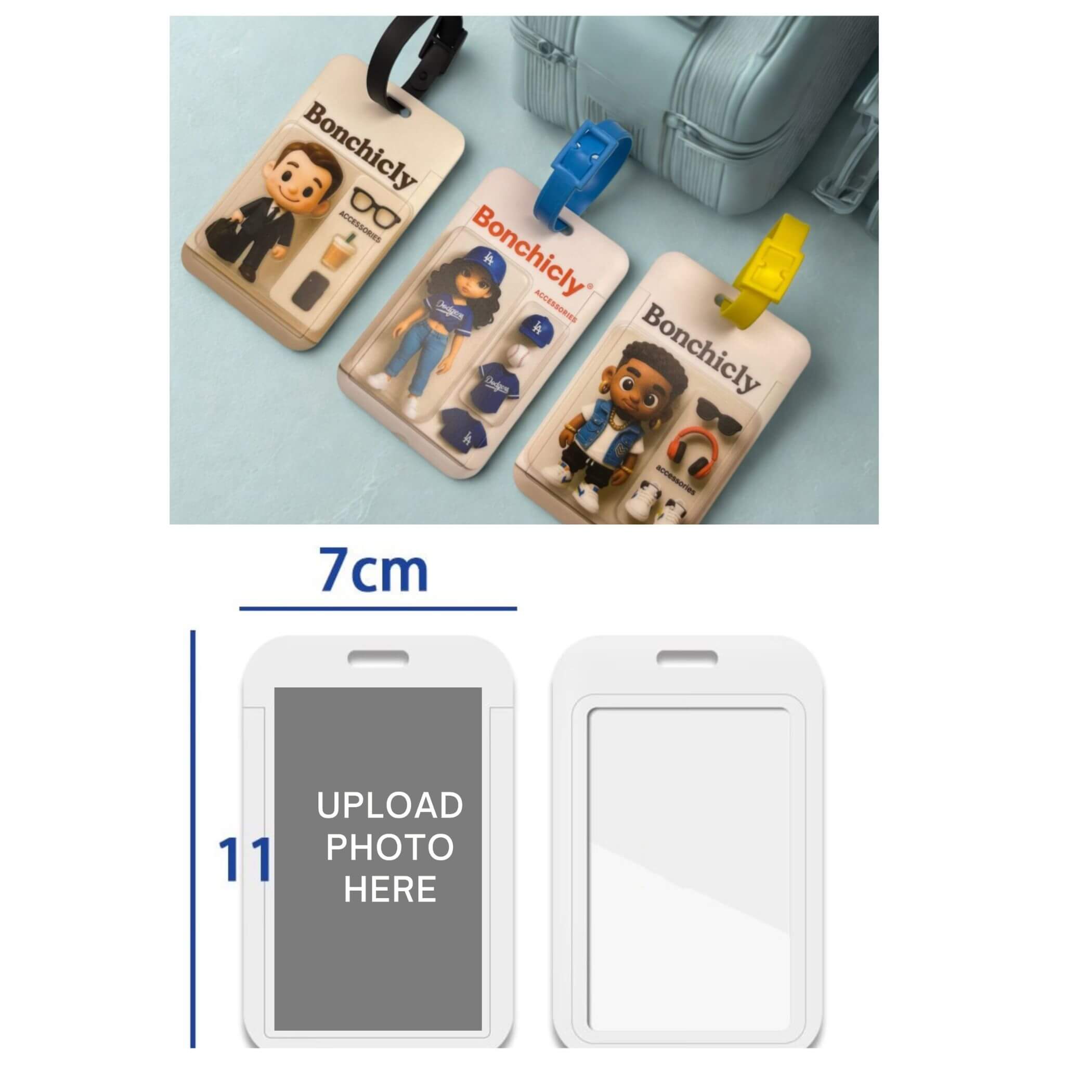 3 Pack Personalized Custom Luggage Tags & ID Card Holders: Stand Out on Your Journeys