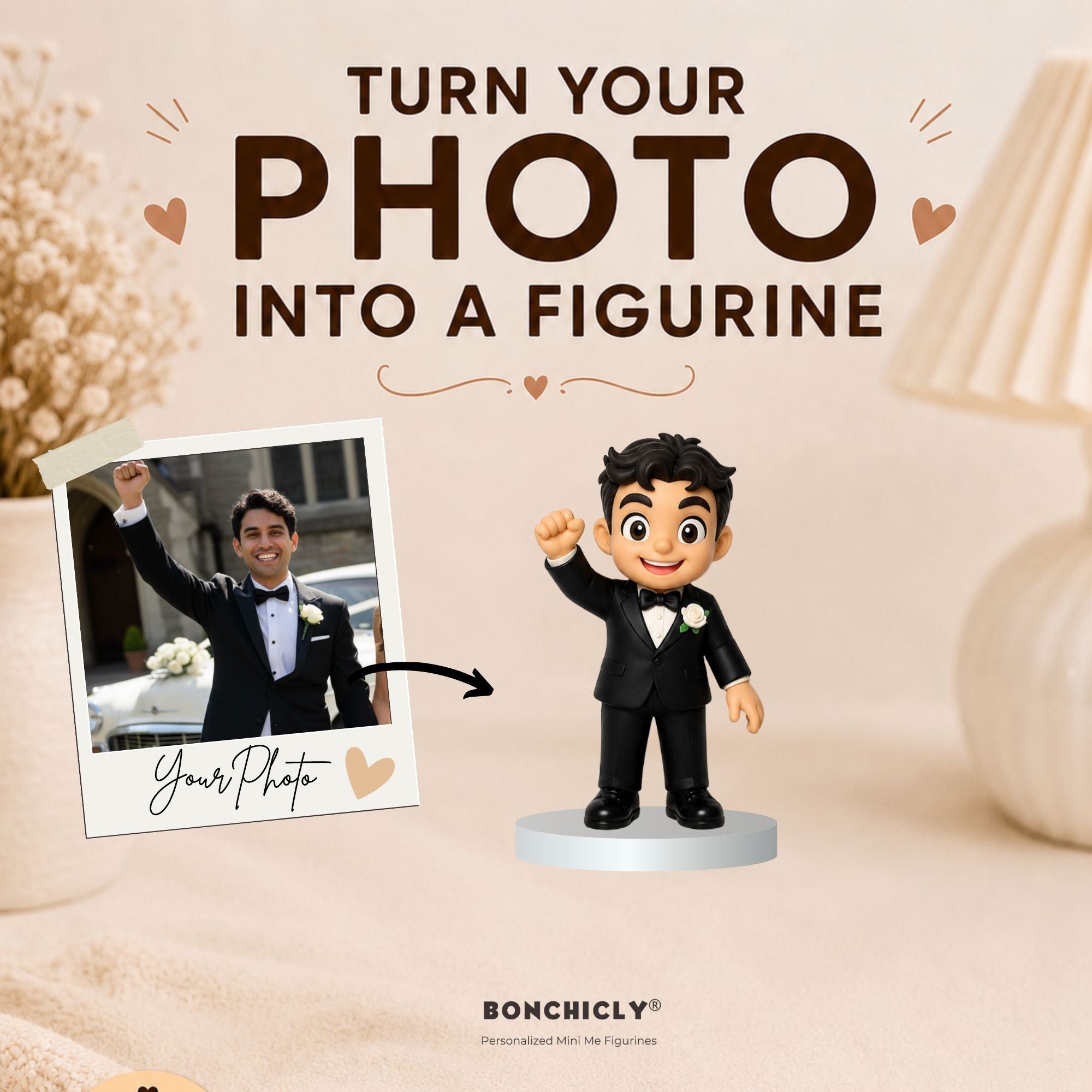 Custom Mini Me Figurine from Photo | Personalized Gift for Him, Husband, Boyfriend, Dad & Grandpa