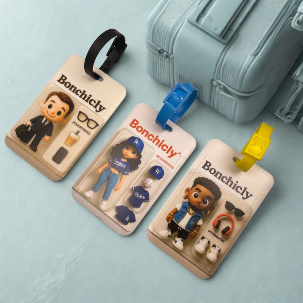 3 Pack Personalized Custom Luggage Tags & ID Card Holders: Stand Out on Your Journeys