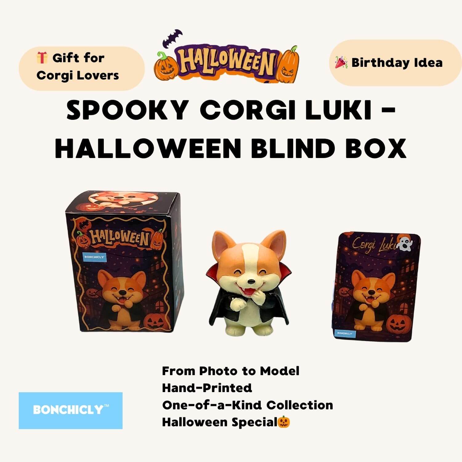 BONCHICLY™ Vampire Corgi – Halloween Collectible Toy Figure | Gift for Corgi Lovers