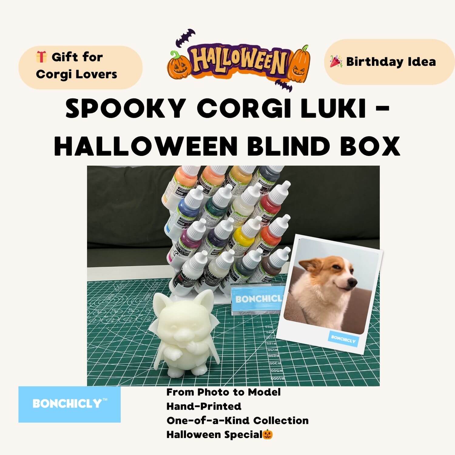 BONCHICLY™ Vampire Corgi – Halloween Collectible Toy Figure | Gift for Corgi Lovers