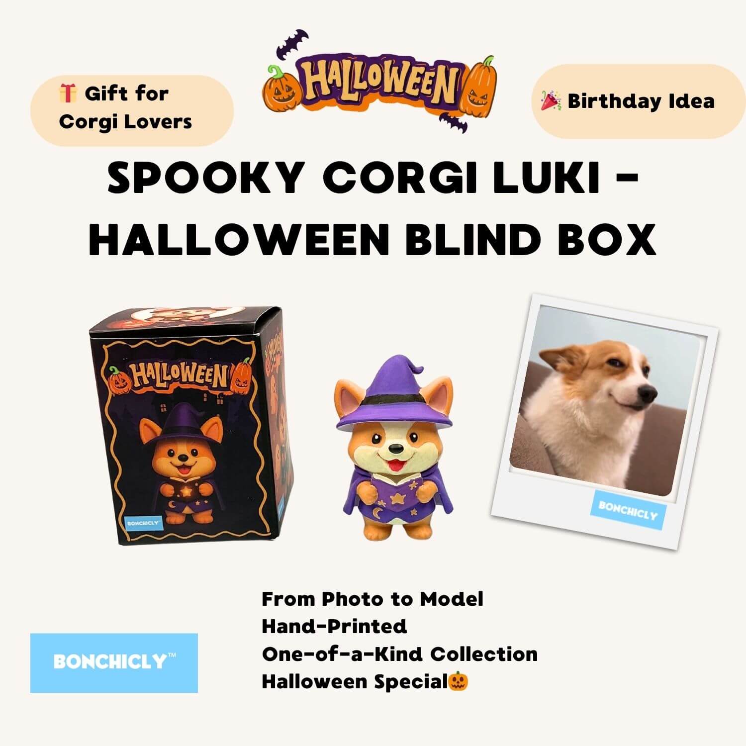 BONCHICLY™ Wizard Corgi – Halloween Collectible Toy Figure | Gift for Corgi Lovers