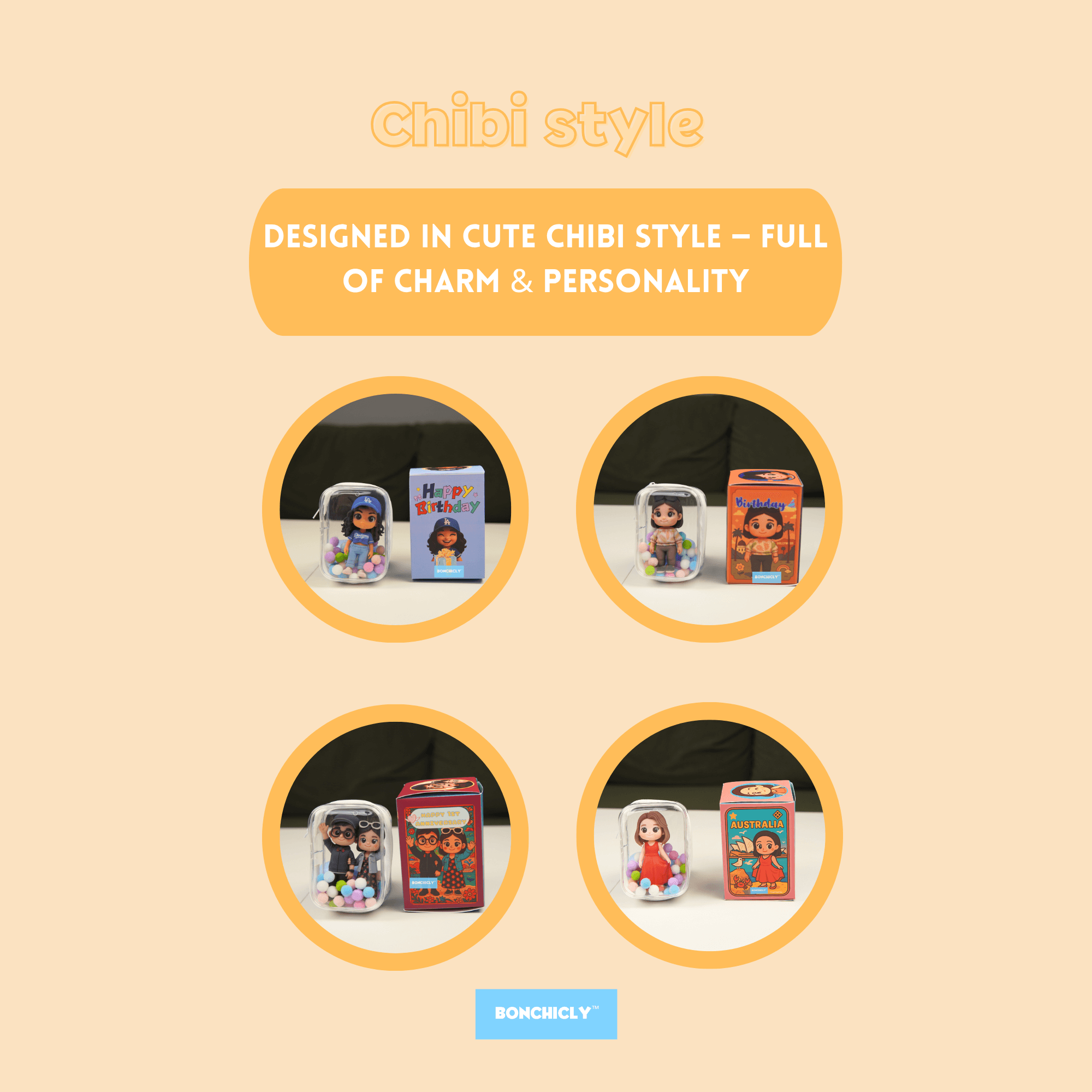 BONCHICLY Custom Couple Figurine – “Mini Us” Collectible Gift