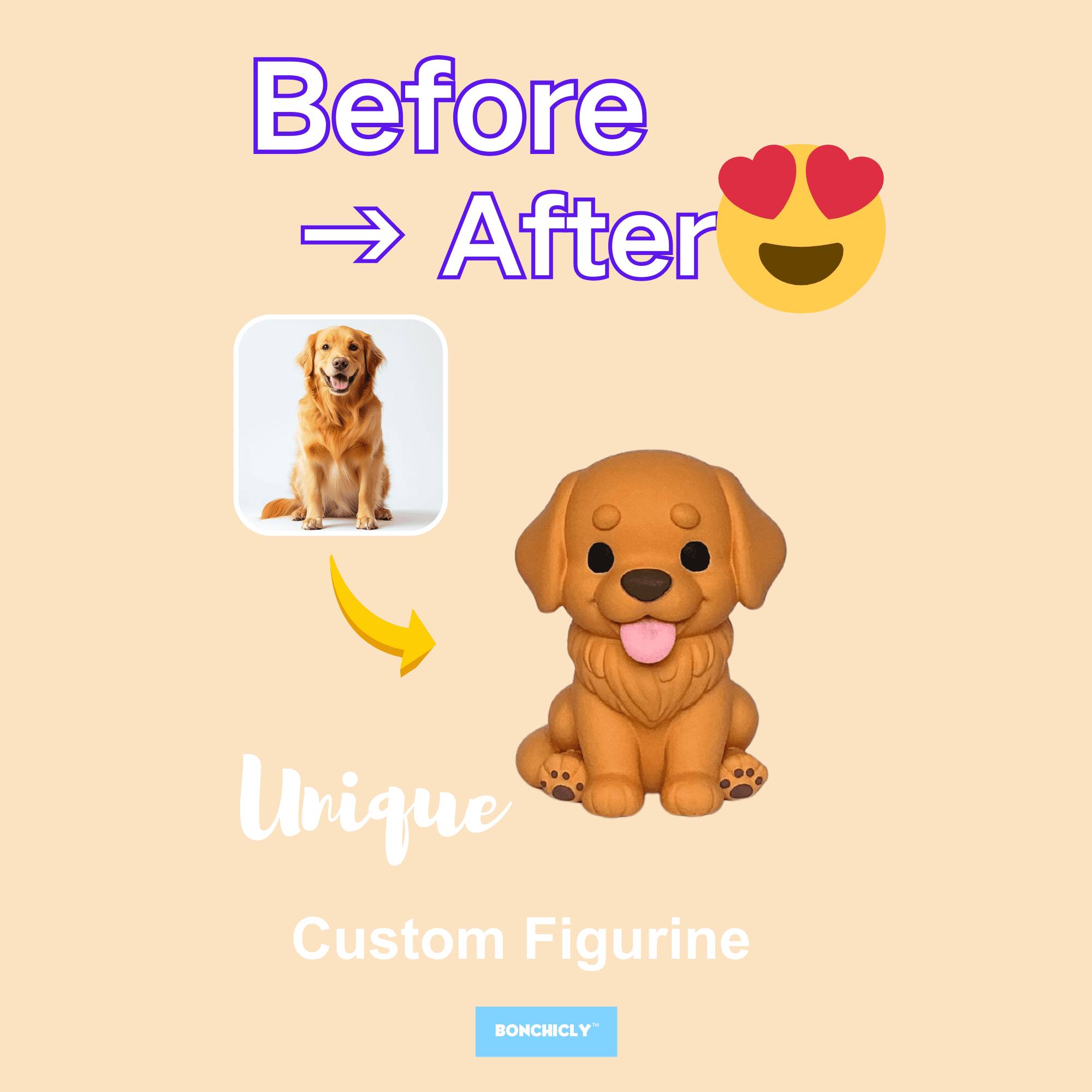 BONCHICLY™ Custom Dog Collectible Toy Figure – Turn Your Dog’s Photo Into a Collectible Pet Miniature!