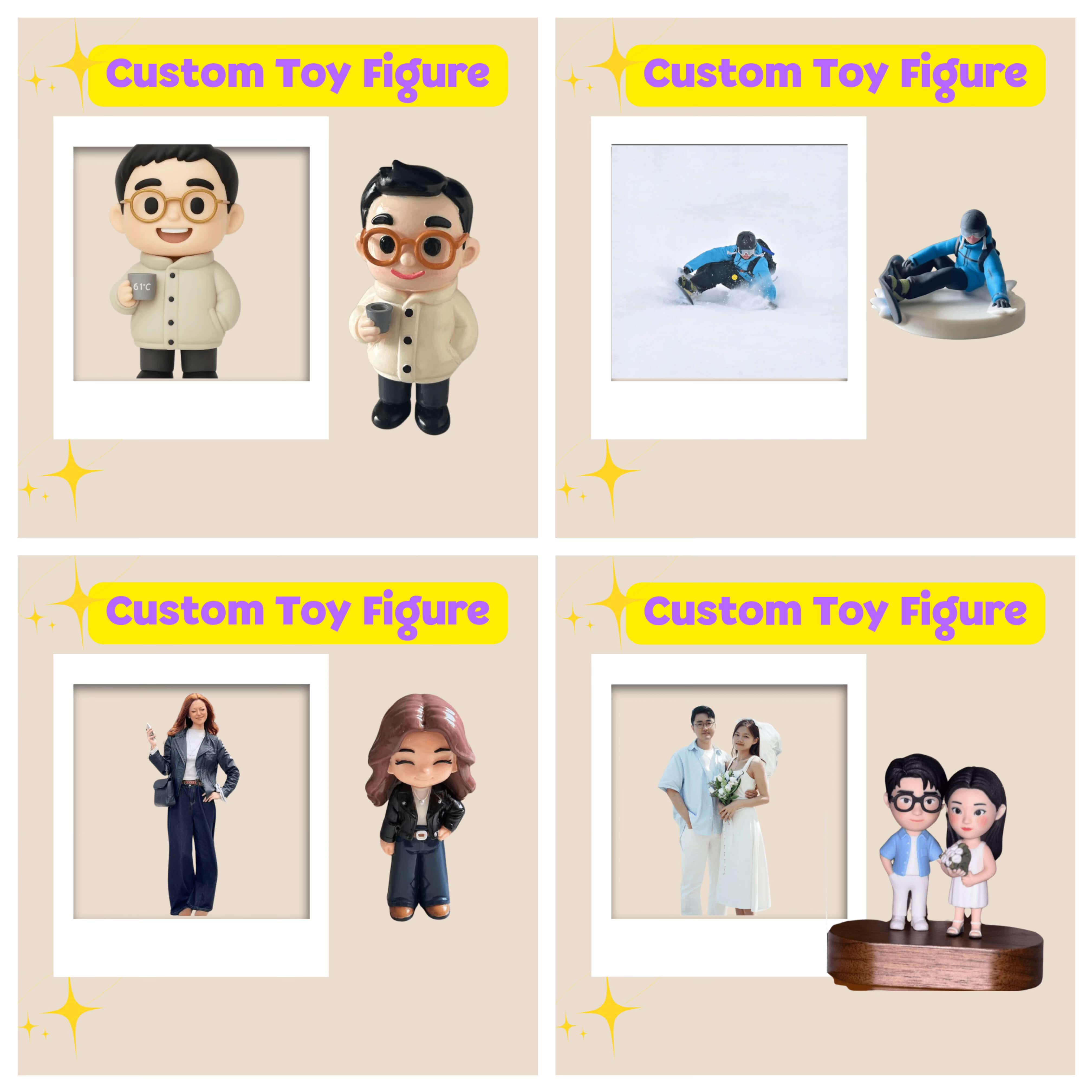 Custom Toy figure, Turn Yourself (or Anyone) into a Real Mini Action Toy Figure|Custom Your Image to REAL Action Figure, Custom 3D Modeling, Custom Portrait