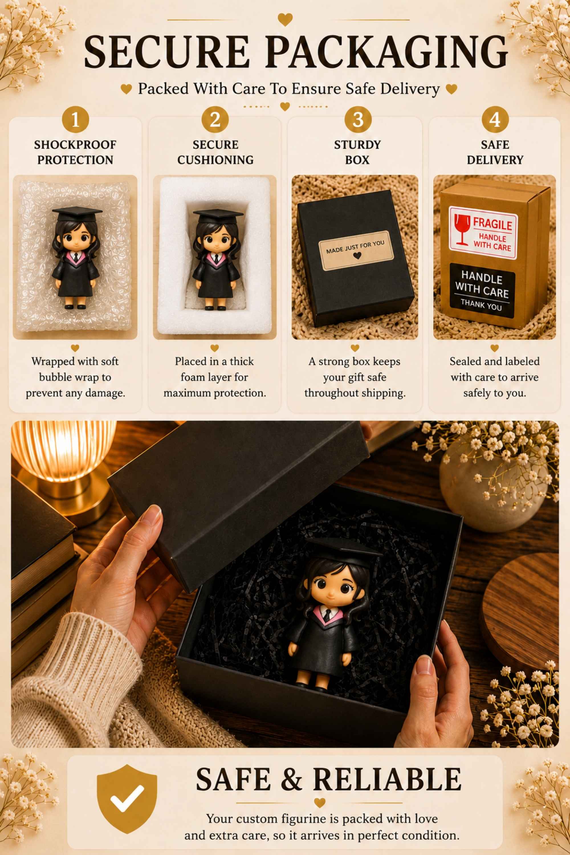 Custom Graduation Figurine from Photo | Personalized Graduation Gift for College & High School Graduates