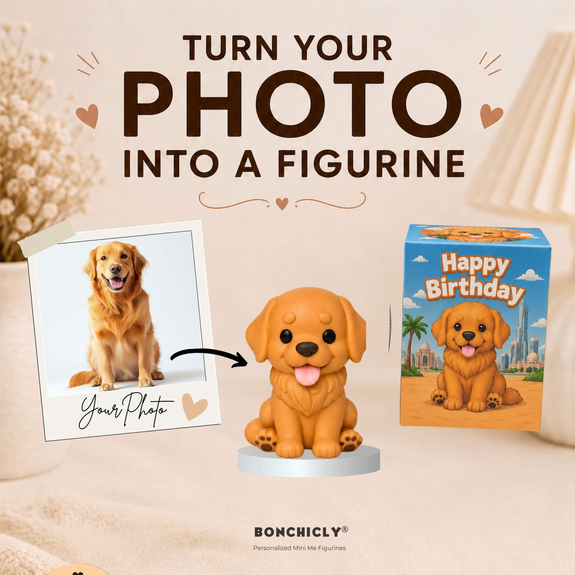 BONCHICLY™ Custom Dog Collectible Toy Figure – Turn Your Dog’s Photo Into a Collectible Pet Miniature!