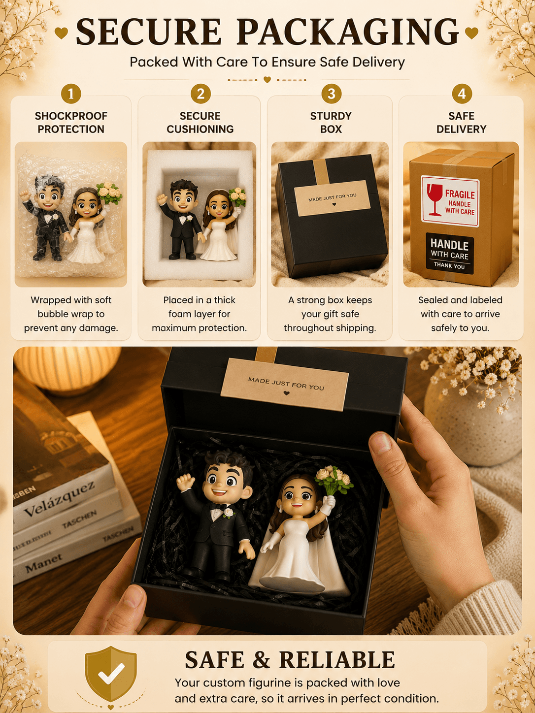 Custom Wedding Figurine from Photo | Personalized Couple Gift | BONCHICLY®