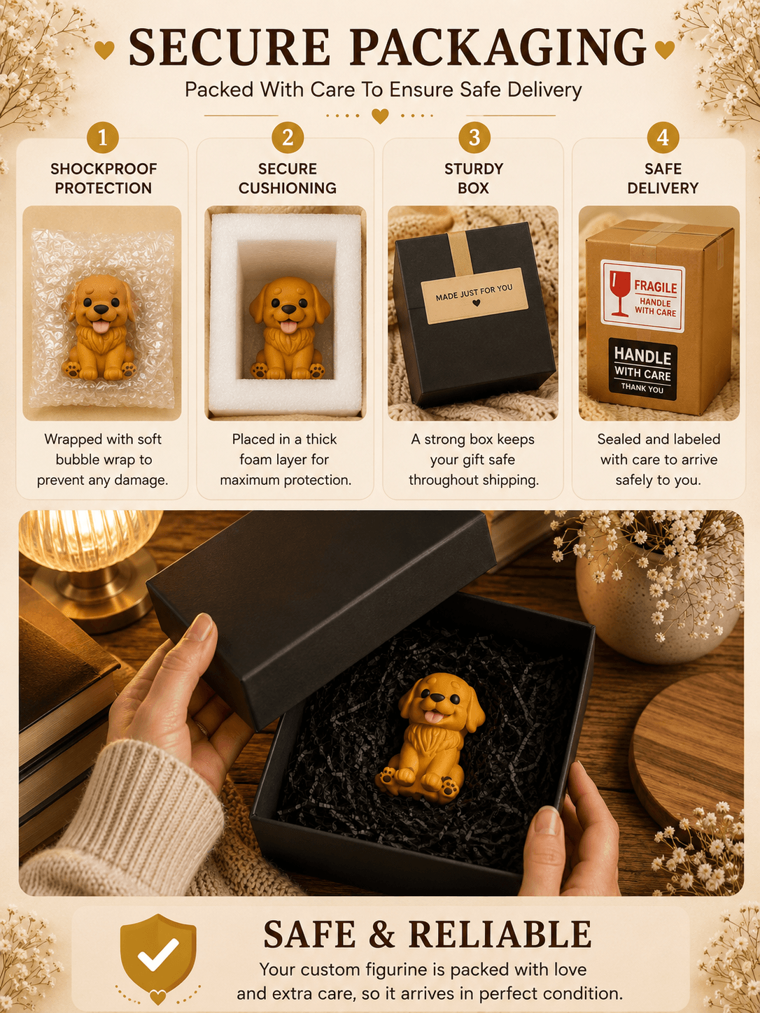 Custom Dog Figurine from Photo | Personalized Gift for Dog Lovers & Pet Parents